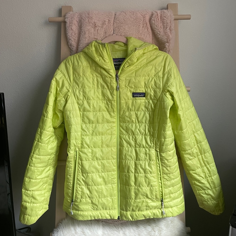Neon Yellow Patagonia Nano Puff Jacket
